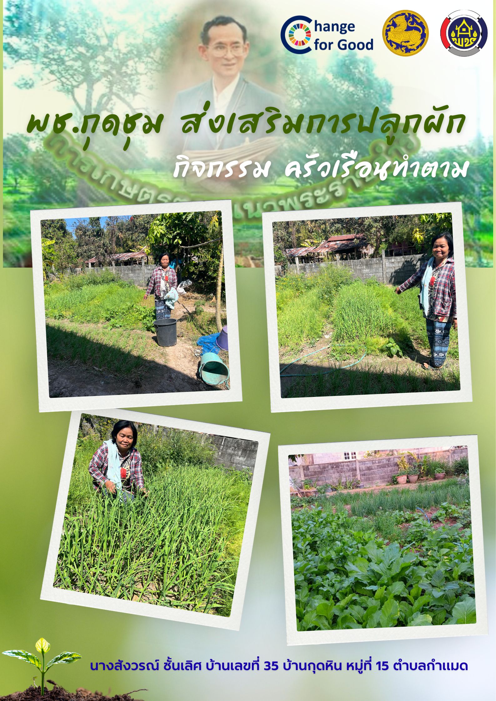 @รักที่สุด...ที่กุดชุม…  พช.กุดชุม ส่งเสริมการสร้างความมั่นคงทางอาหาร